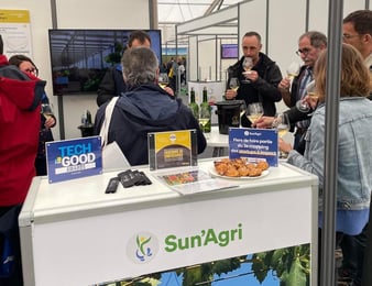 Carton plein pour les vins issus de vignes sous panneaux solaires