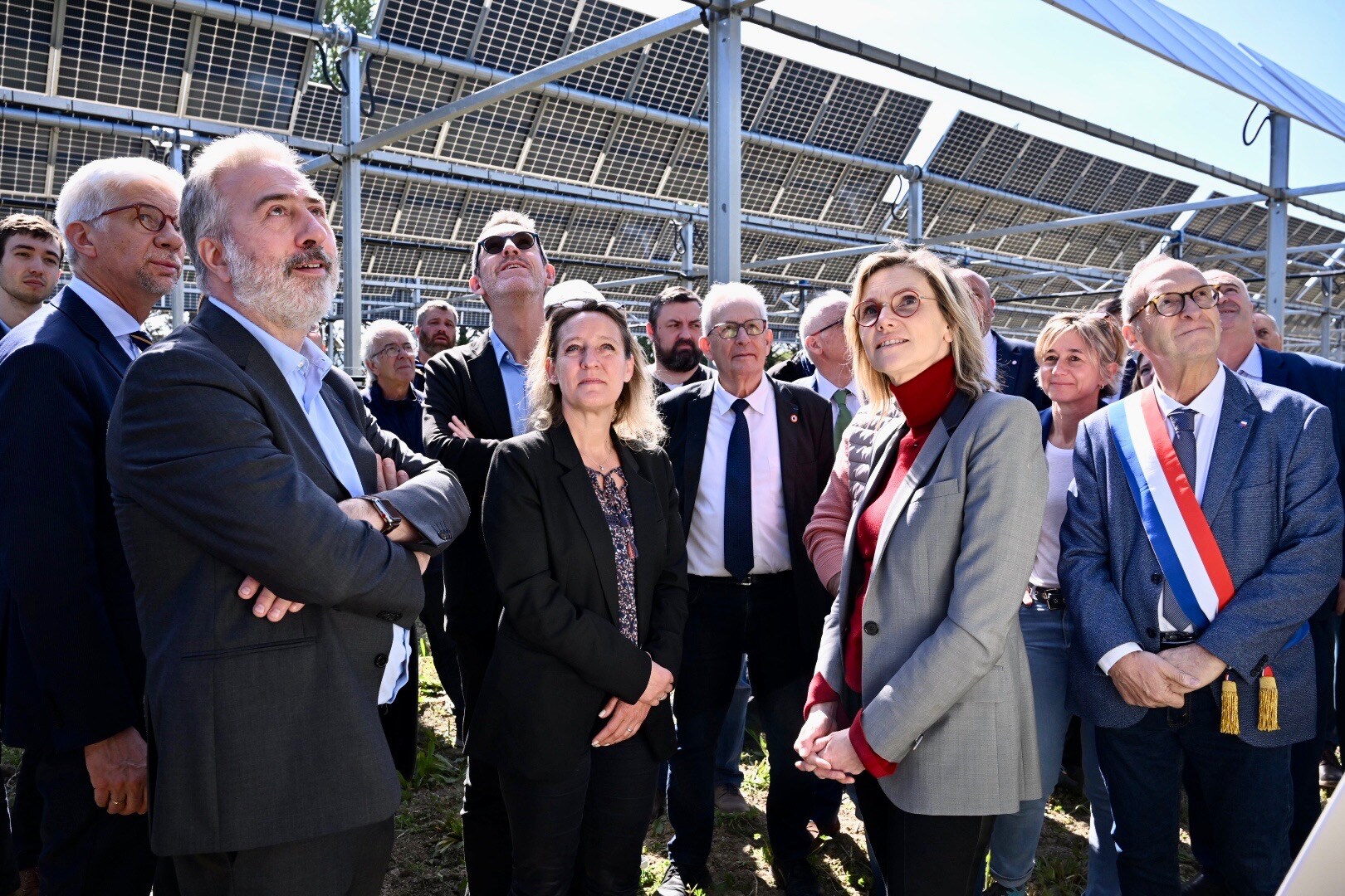 Visite d'Agnès Pannier-Runnacher sur la parcelle agrivoltaïque de Sun'Agri à Loriol-sur-Drôme