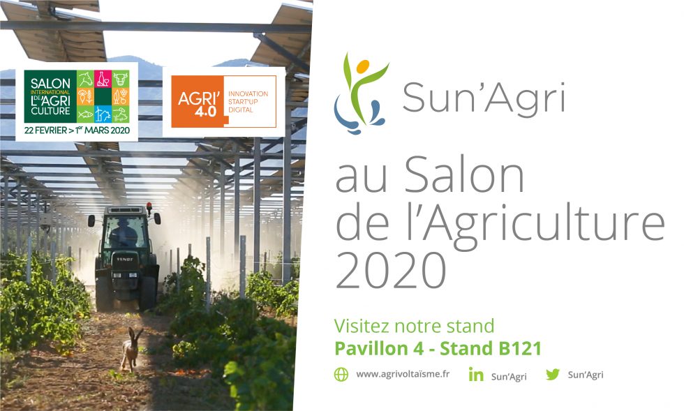 Featured image for “Sun’Agri au Salon International de l’Agriculture 2020 du 22 Fév au 1 mars !”