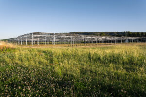 Vue d'un site agrivoltaïque - st Restitut